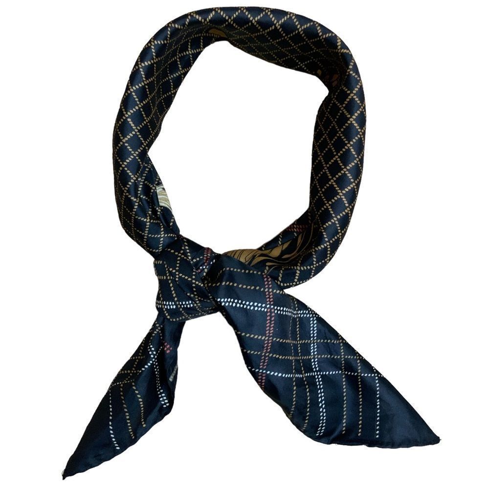 VINTAGE feathers black square scarf - Picture 2 of 7